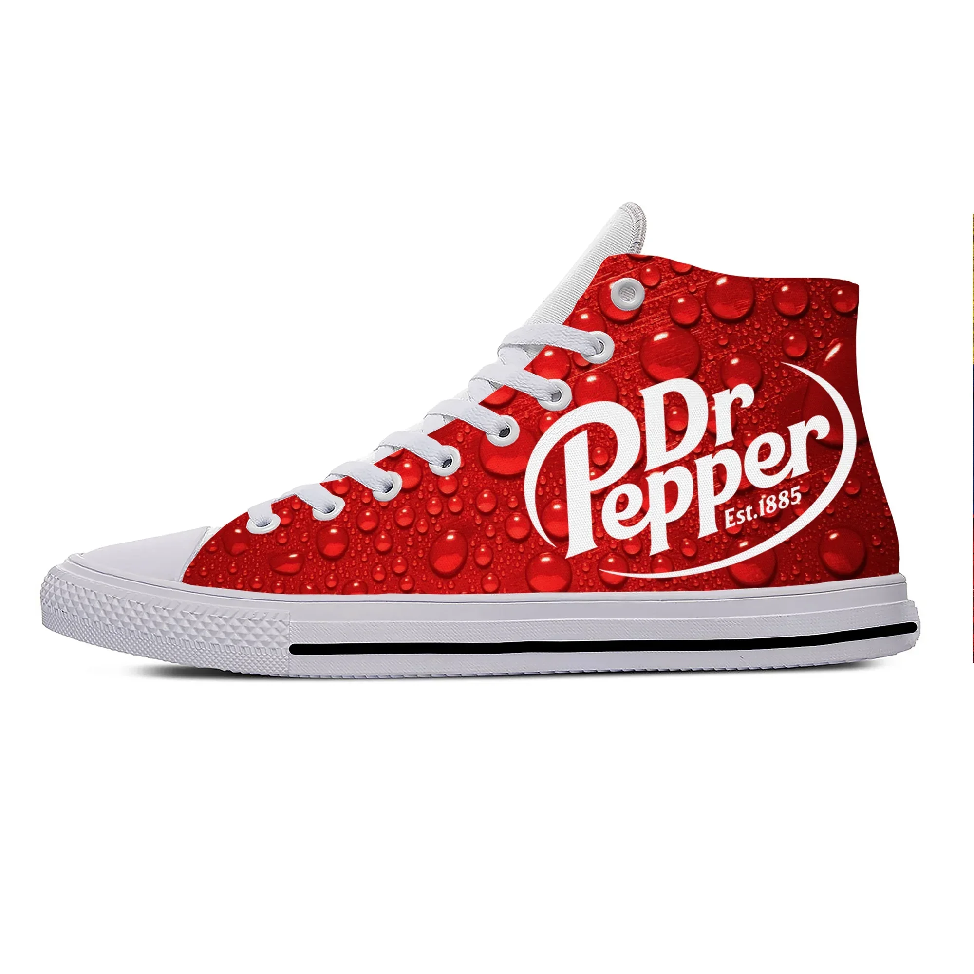 Zapatillas altas DR Pepper para hombre y mujer, zapatos informales para adolescentes, zapatos de lona con estampado 3D, zapatos ligeros transpirables para Cosplay