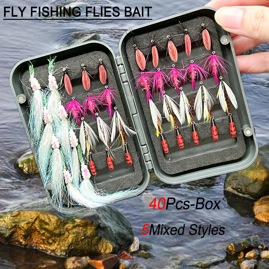 Fishing Hook Size - (Insgesamt: 40 Stück Köder) 5 verschiedene