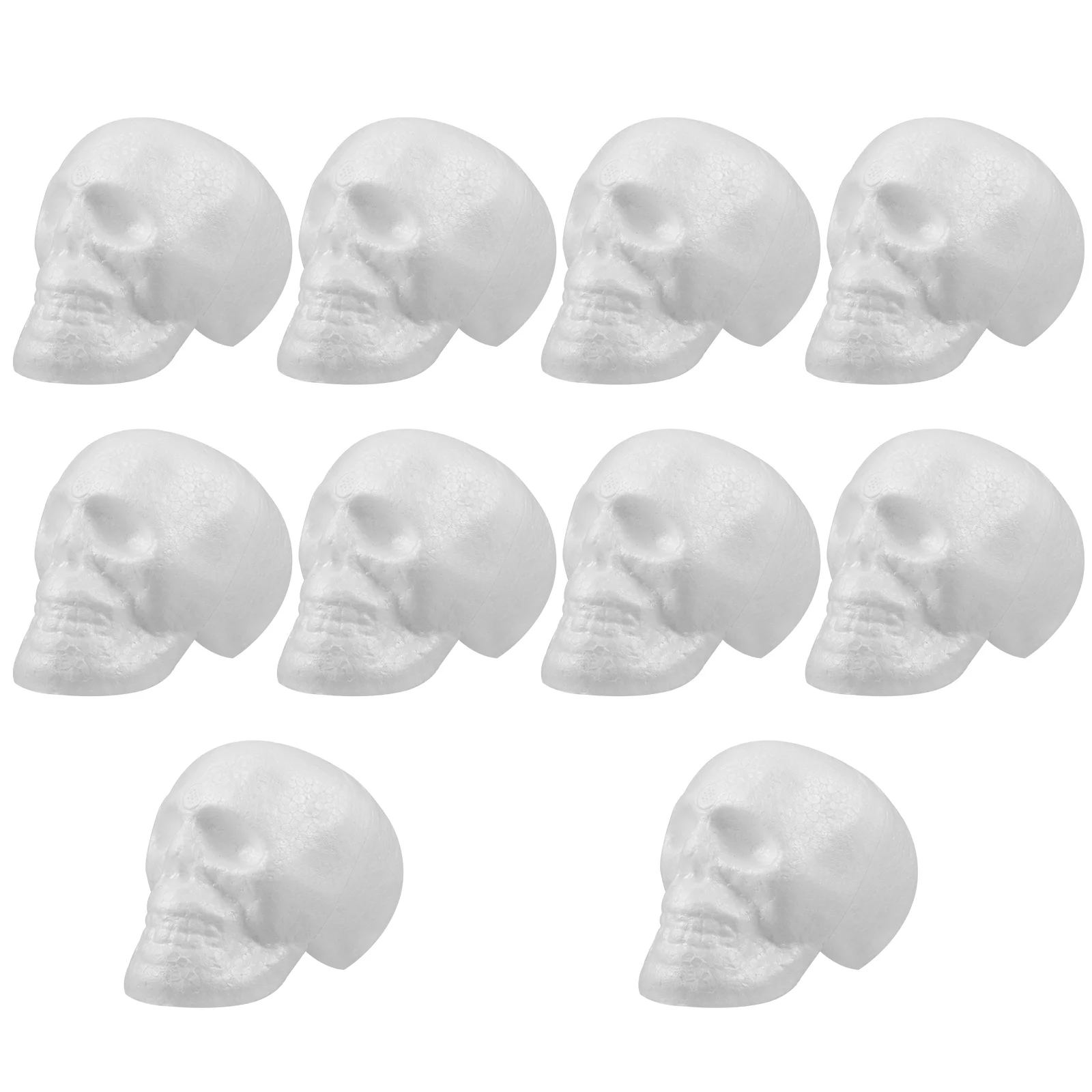 

10 Pcs Graffiti White Embryo Ghost Head Craft Models Crafts for Kids DIY Ornaments Children Skulls Foam Painting Expanded Balls