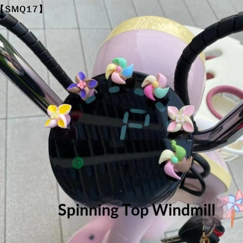 6Pcs Random Color Mini Funny Colorful Spinning Windmills For Car Interior And Exterior, Bicycle Motorcycle Rearview Mirror【SMQ】