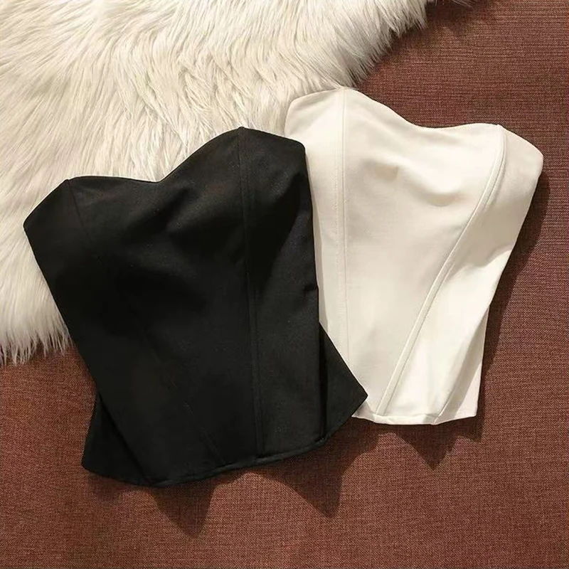 

Black Sexy Sleeveless Camis Women Y2K Fashion Slim Zipper Body Shaper Lingerie Summer American Streetwear Crop Tank New