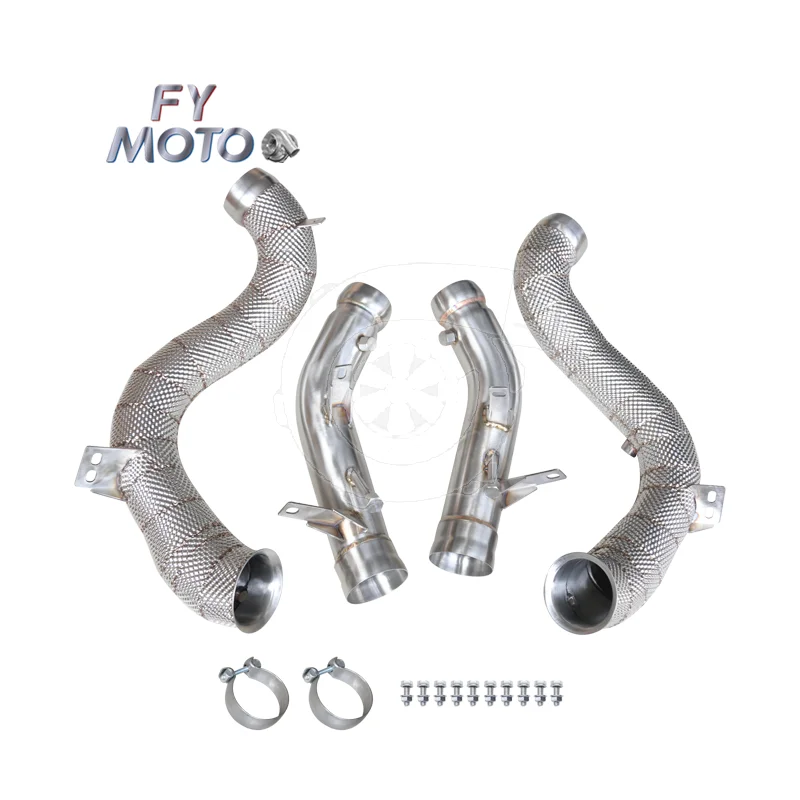 Exhaust Downpipe for AMG W205 C63 with Heat Shield EURO6 with OPF