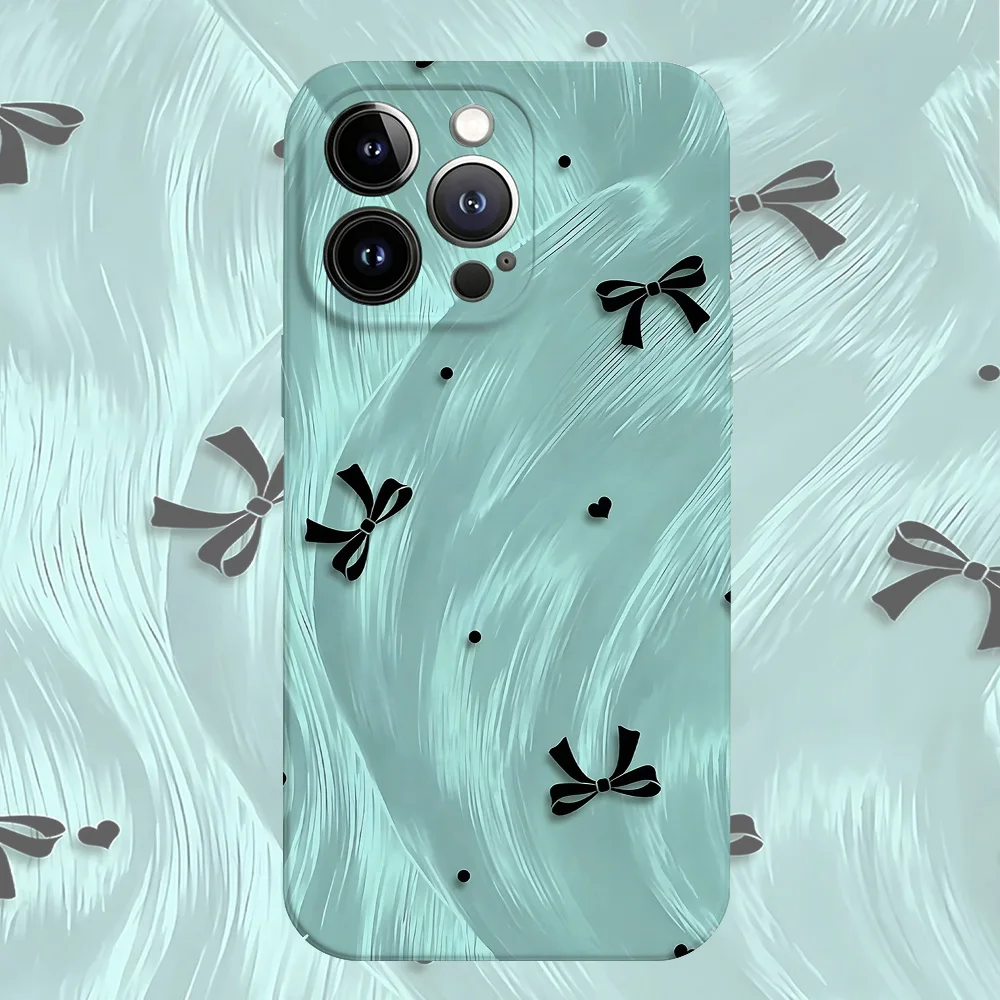 Blue Satin Bows Glossy Film Hard Phone Case for Samsung Galaxy A37 A57 A17 A07 A16 A56 A26 A36 A06 A55 A35 A15 A54 A05 A14 4G 5G
