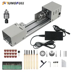 Mini Wood Lathe Machine DIY Woodworking DC 12-24V Mini Wood Lathe Machin Beads Wood Drill Rotary Tool Buddha Pearl Lathe