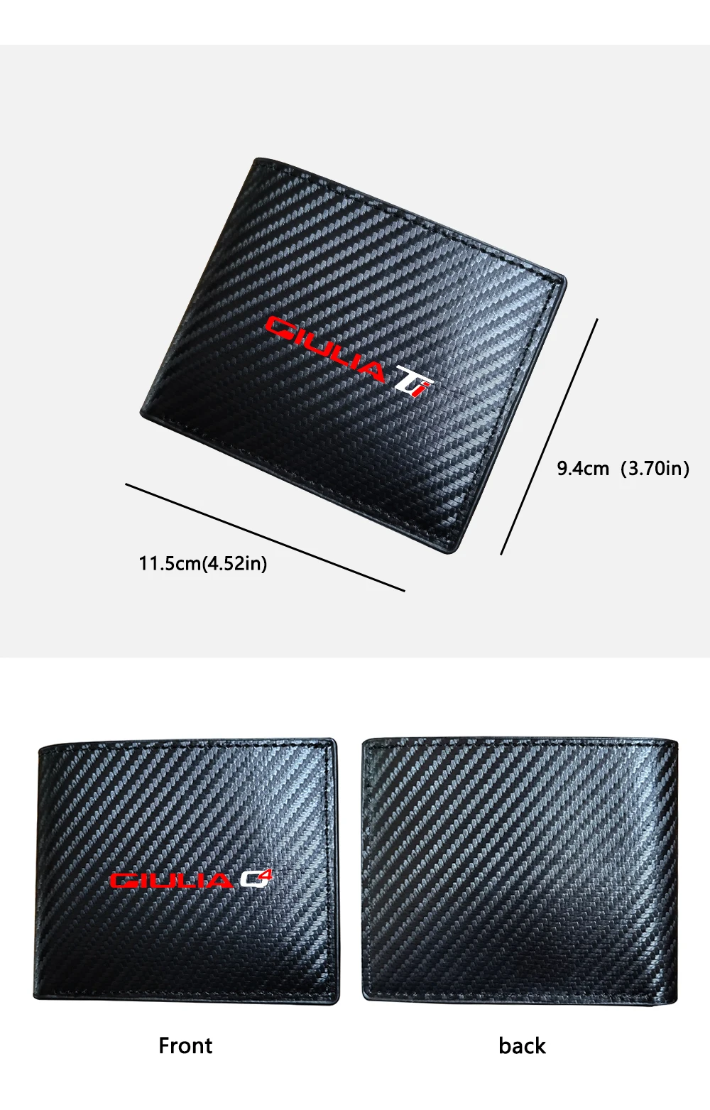 for alfa romeo giulia Quadrifoglio q4  ti sport car carbon fiber leather wallet Card package