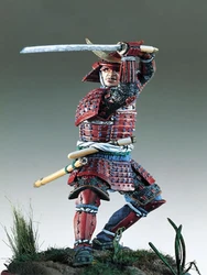 New Unassembled 1/32 54mm Samurai Warrior, ancient Period red coat 54mm Resin Kit DIY Toys Unpainted resin model