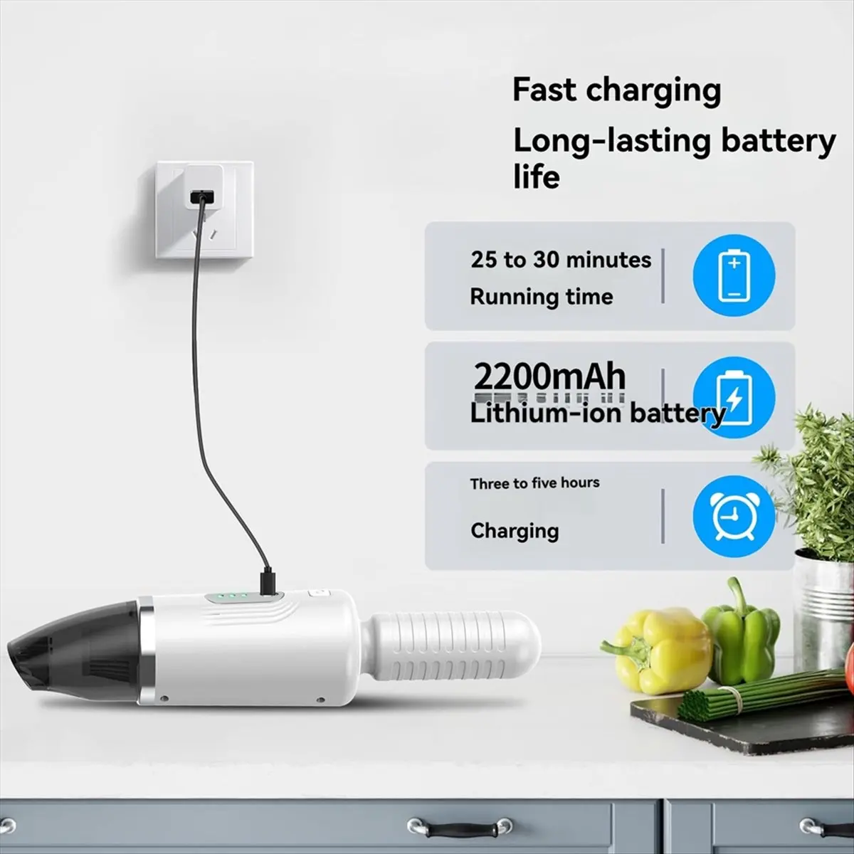 【Like】  Car Vacuum Cleaner, Large Suction Household Wireless Handheld High-Power Blowing and Suction Desktop Dust Collector