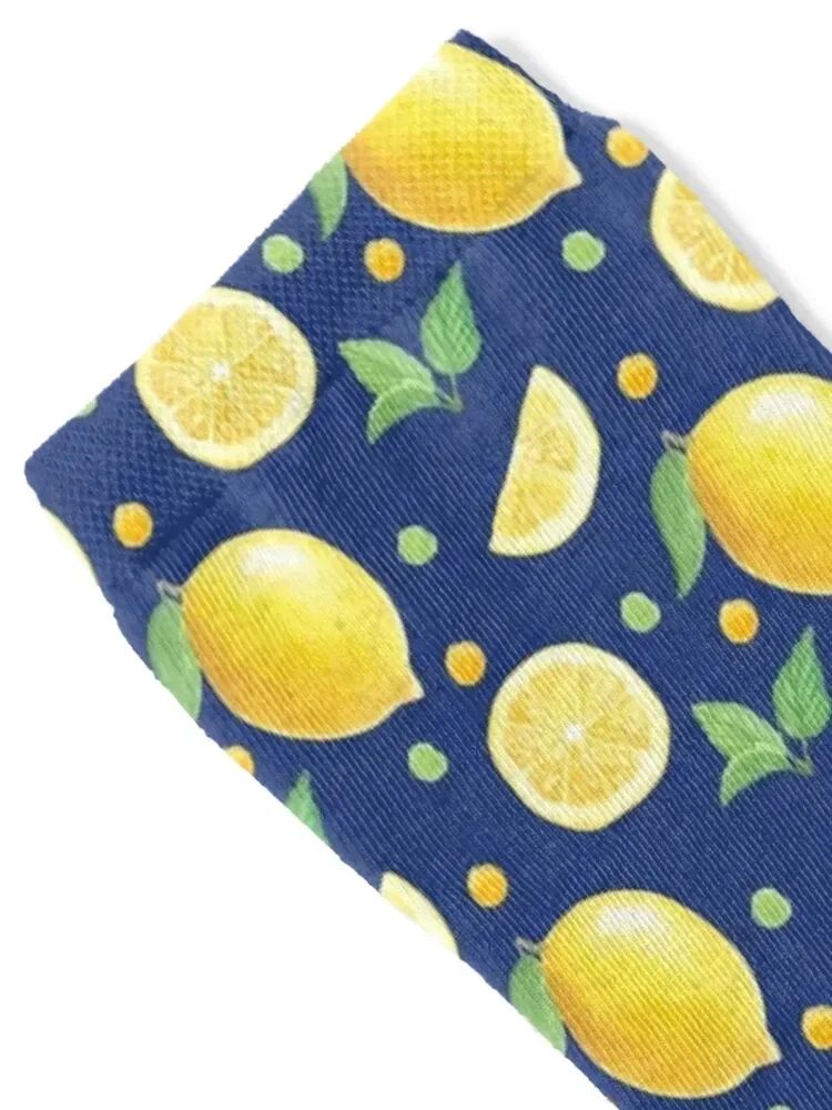 Yellow Salento Lemons in cheerful pattern Socks anti-slip moving stockings Argentina Ladies Socks Men's