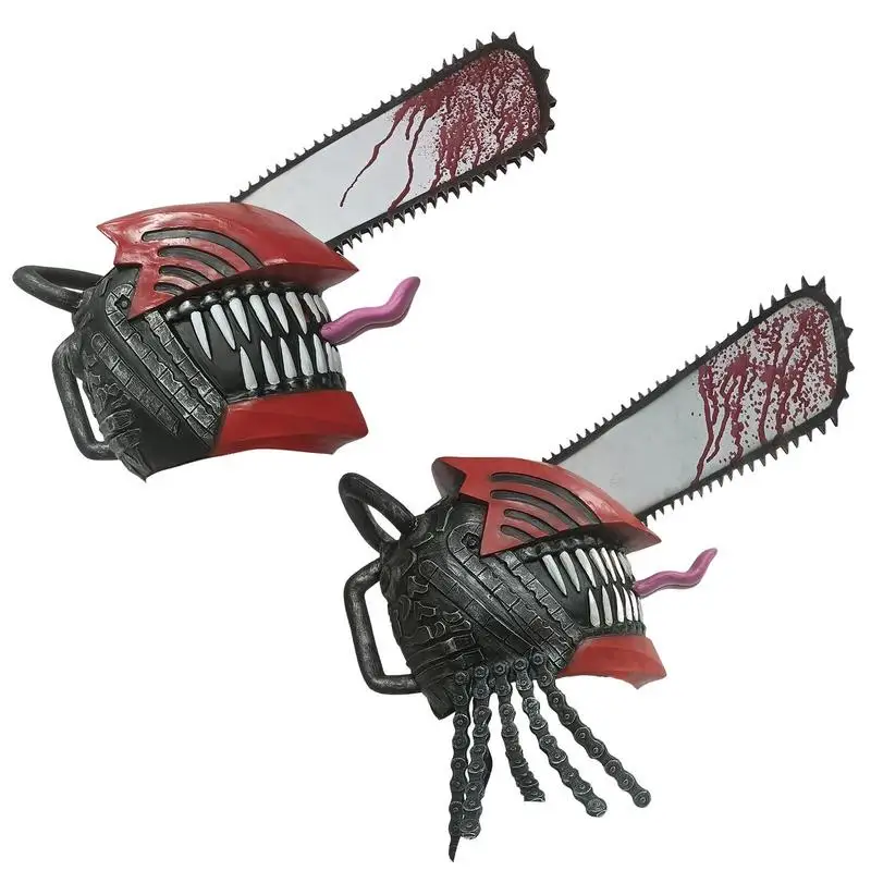 Horror Anime Chainsaw Denji Saw Cosplay Denji Helmets Role Saw Maques Dress Up Outfit Props Game Cyber Accessories