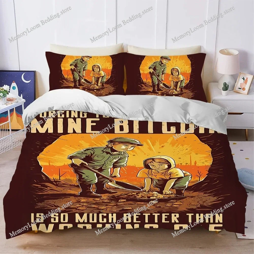 Bitcoin Crypto Cryptocurrency Btc Duvet Cover Set Bedding Soft Laundry Cotton Bed Four Seasons Student Dormitory Home Textile963