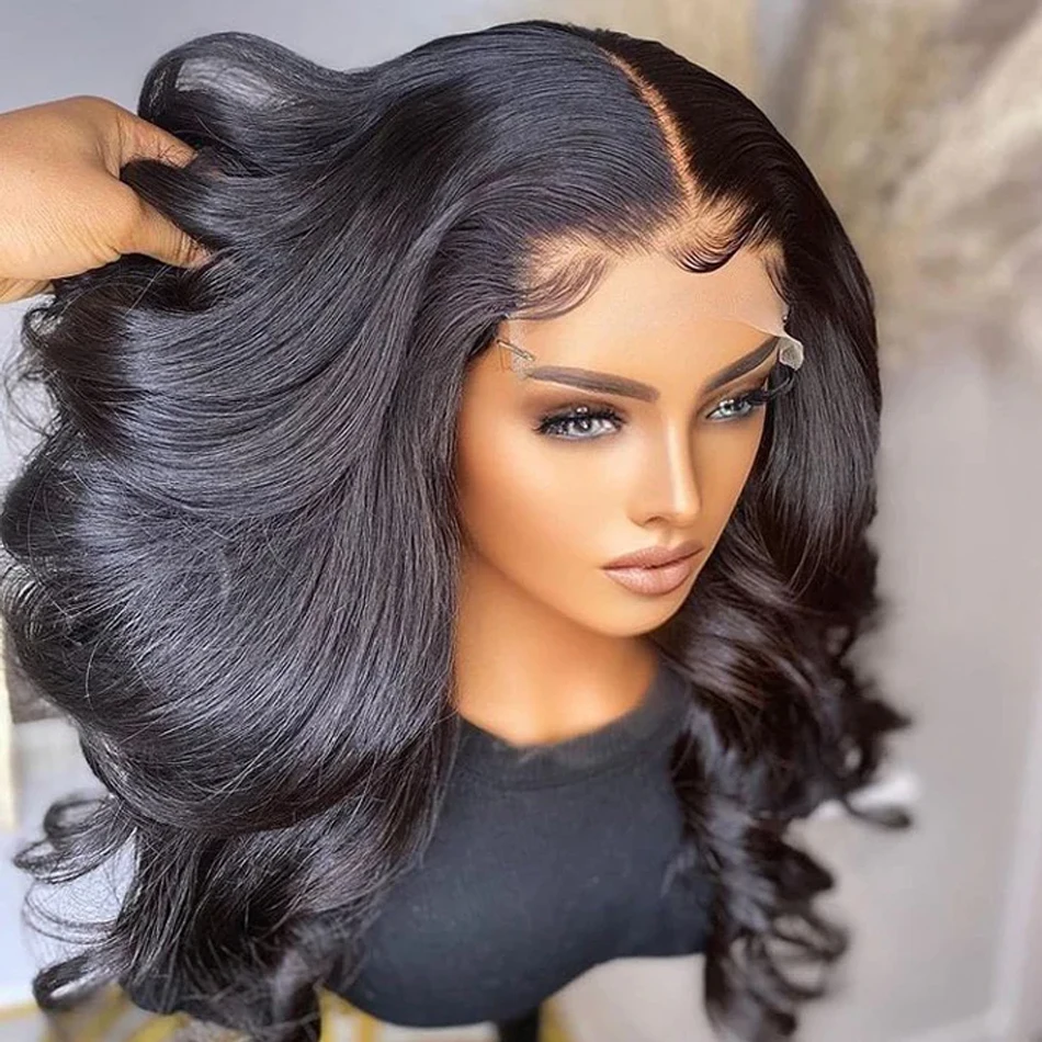 

Short Bob Wig Human Hair Body Wave 13x4 Lace Front Wigs Loose Wave 100% Human Hair Transparent 4x4 Lace Closure Wigs For Women