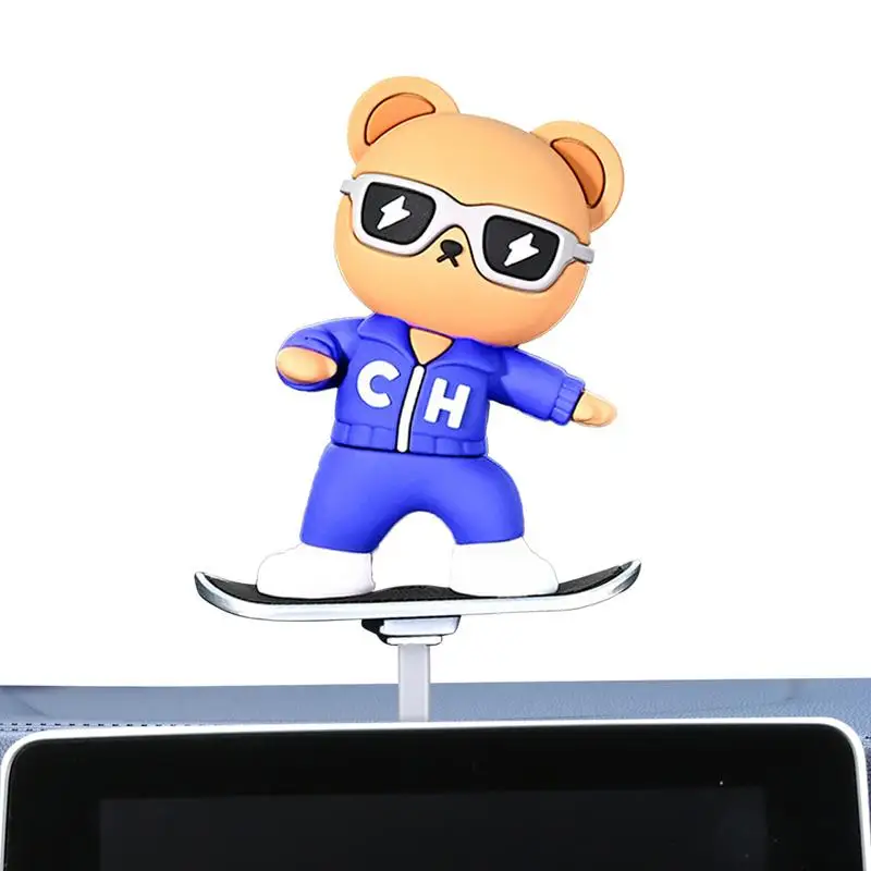 

Украшение для скейтборда, медведя, украшение для экрана Центрального управления, милая мультяшная фигурка для мужчин и женщин, автомобильные аксессуары