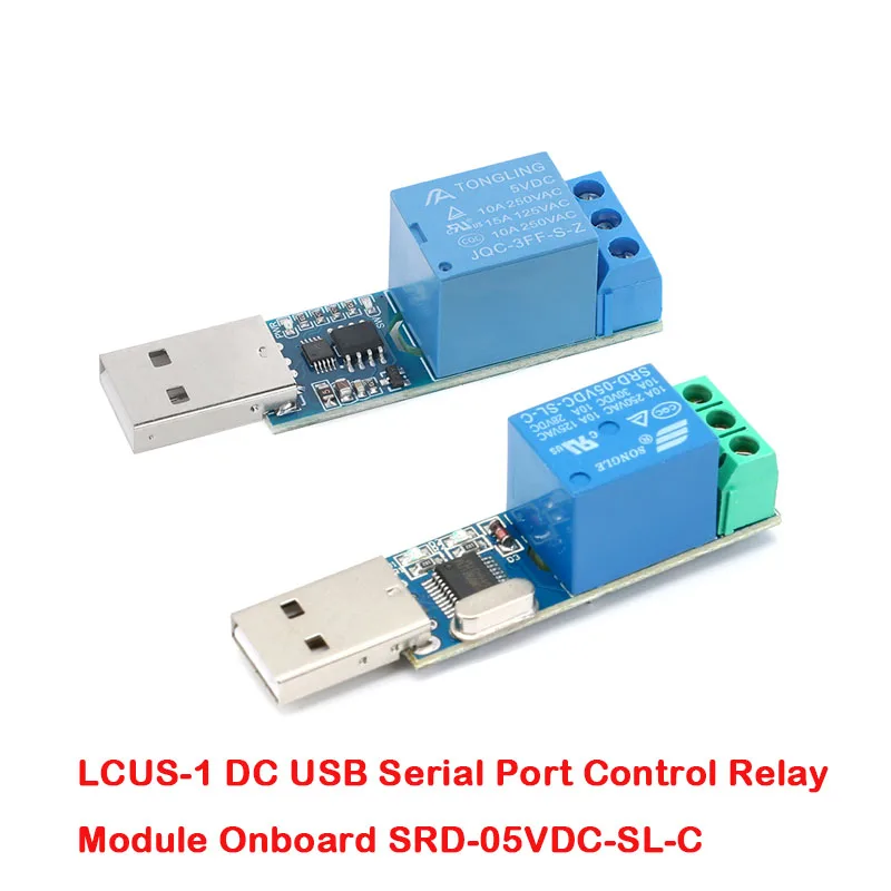 5Pcs/1pc LCUS-1 type USB Relay Module Electronic Converter PCB USB Intelligent Control Switch SRD-05VDC-SL-C 5V 10A Relay