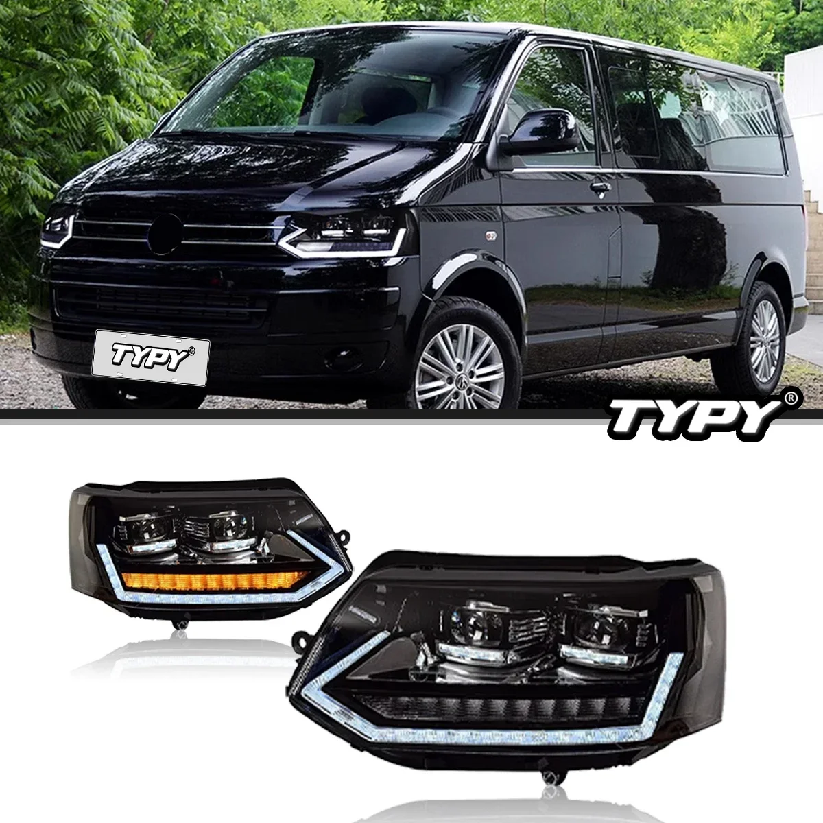 

Auto Accessories Car LED Lights Head Lamps Assembly For VW Volkswagen Caravelle T5 Headlights Dynamic Start-up DRL 2011-2015