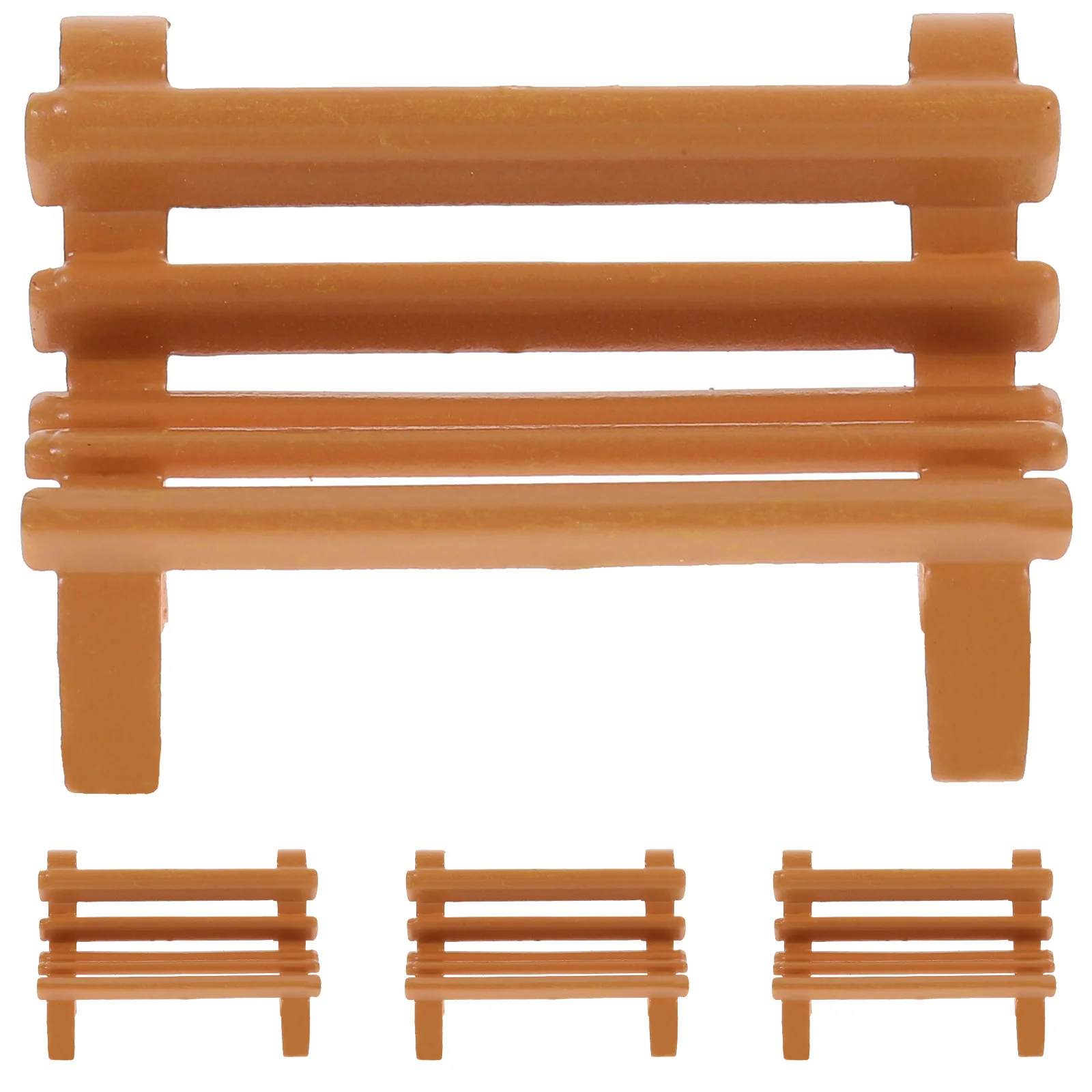 4 Pcs Park Chair Mini Bench Model Plastic Miniature House Furniture