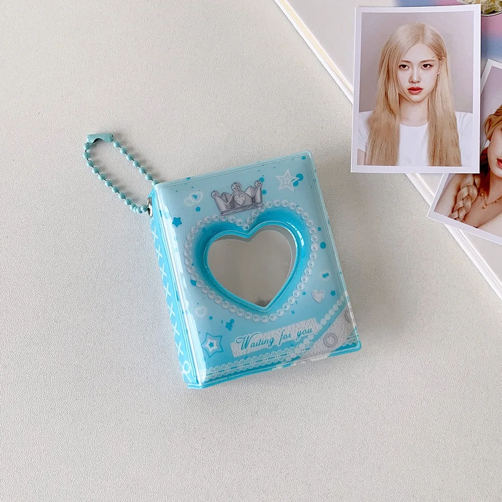 Mini Crown Love Heart Korean Photocard Holder PVC Card Cover Hanging Decoration Idol Card Display Protector Korean Style
