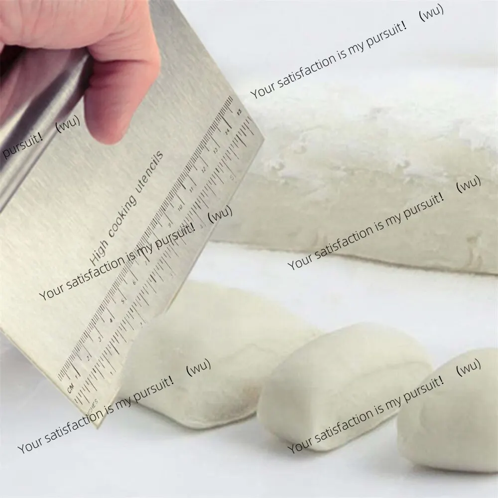 Stainless steel dough pastry scraper with measuring scale, multi-functional