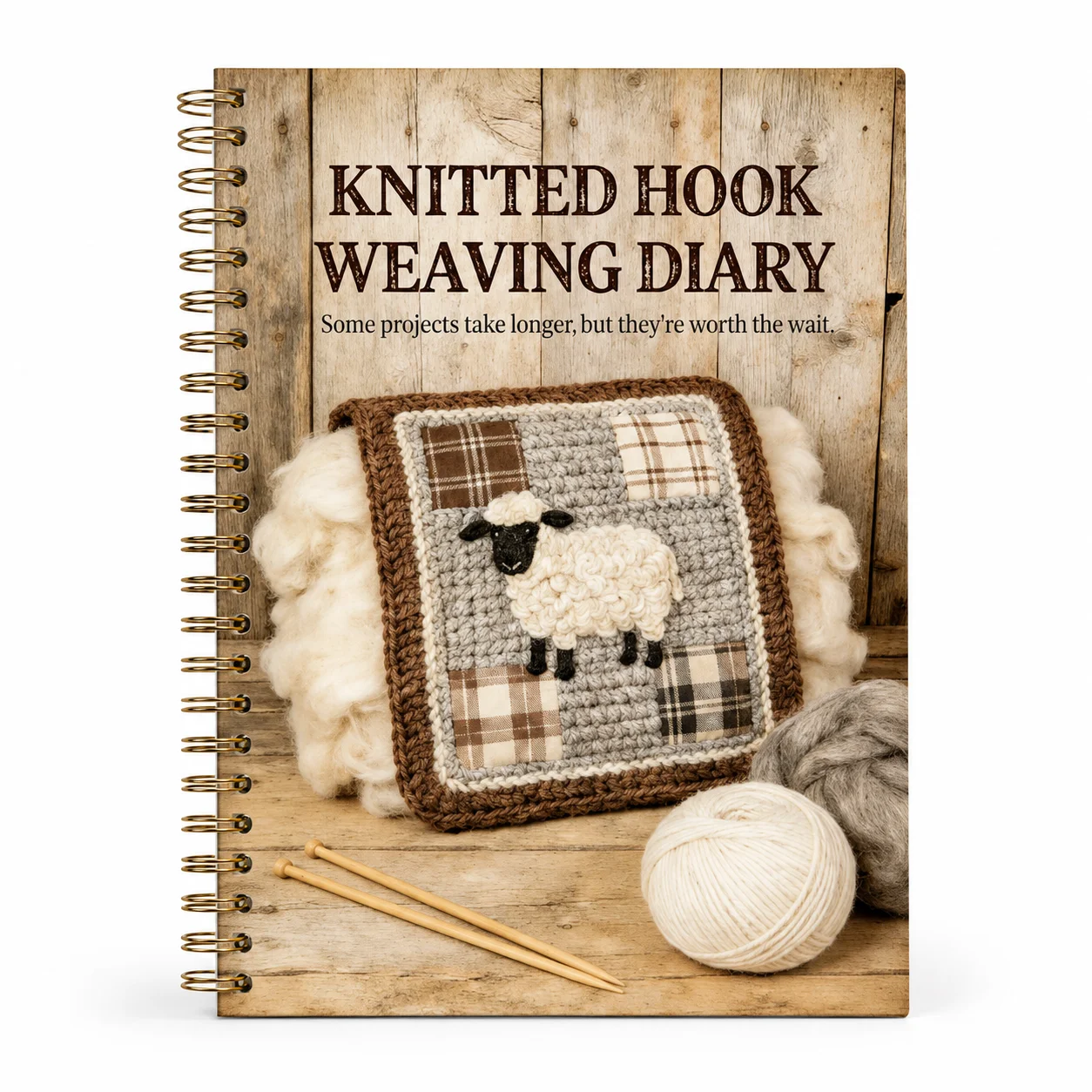 Crochet Knitting Journal Notebook - Knitted Hook Weaving Diary Sheep Wool Craft Log Book for Knitters & Crocheters Track