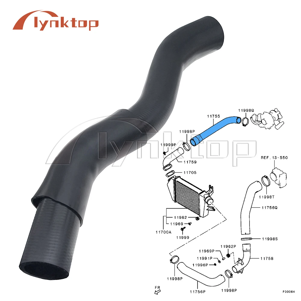 

Intercooler Intake Air Hose for Mitsubishi L200 Triton Pajero Sport Nativa II 2008-2021 4D56 2.5D 1505A377