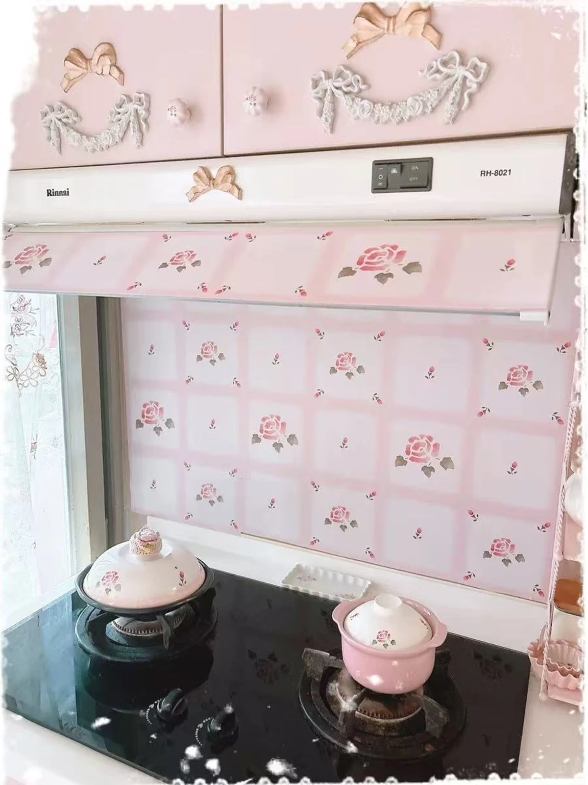 

Для новых розовых обоев, виниловые самоклеящиеся водостойкие маслостойкие наклейки, кухонные панели, наклейки для ремонта мебели