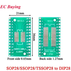 20pcs/5pcs SOP28/SSOP28/TSSOP28 to DIP Turn DIP28 Pinboard SMD 2.54mm Pitch 0.65mm/1.27mm PCB Adapter Plate Transfer Board IC