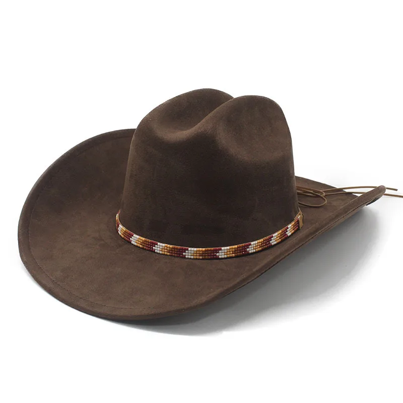 

Новая модель ковбойской шляпы с широкими полями из замши и бархата, в британском стиле, джазовая шляпа