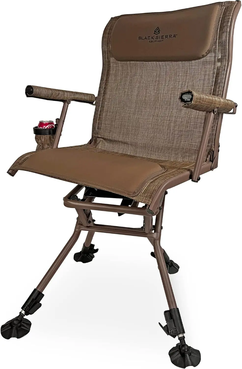 Sierra Heavy Duty Hunting Chair Supports 300 Lbs, XL 360° Silent Swivel Chair for Hunting Blind, Portable Ground Chair w/All Ter