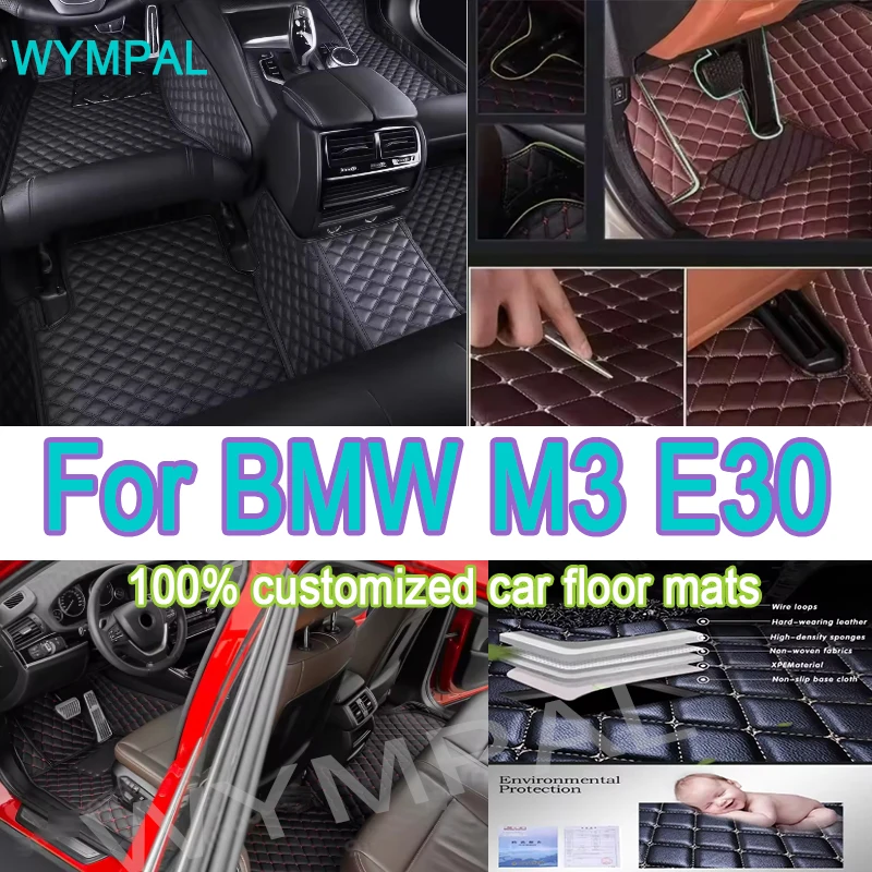 

Luxury Car Floor Mat For BMW M3 E30 1986~1991 5 Seats Coupé Leather Floor Mats Full Cover Carpet Protector Mud Car Accessories