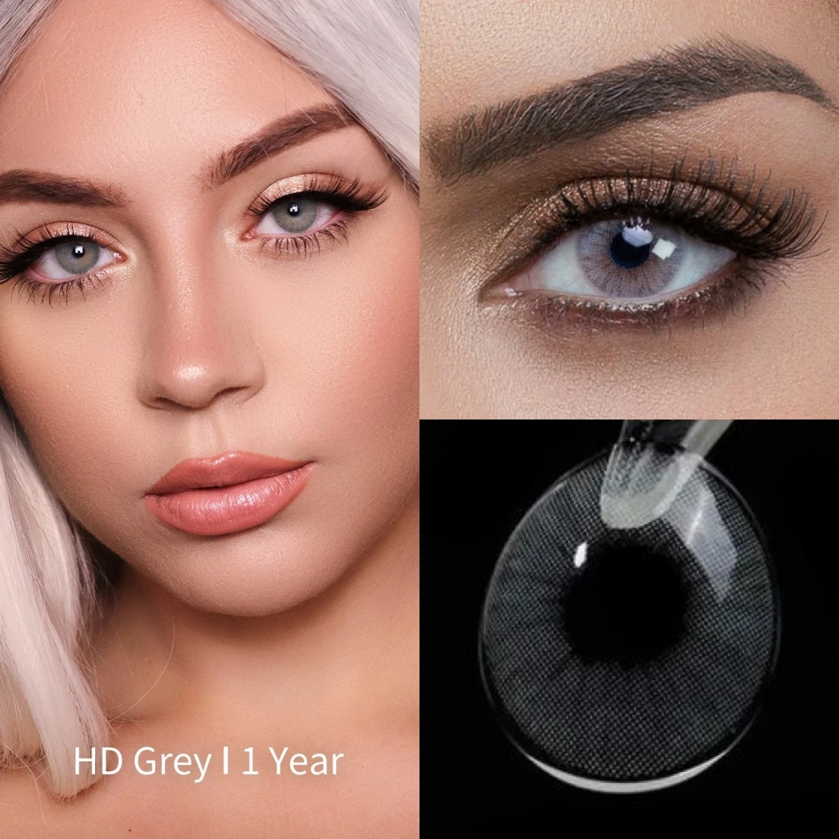 Lentes de Contacto de Color Aurora Hazel de VISUASHOW, 1 Par, Uso Anual, Lentes de Contacto de Color Natural para Maquillaje y Uso Diario, lentes de contactos graduados