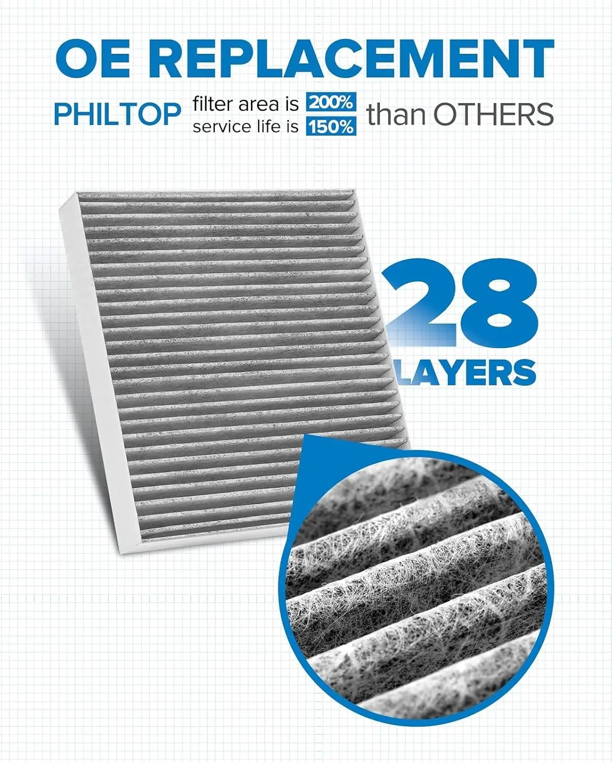 فلتر هواء المقصورة، بديل لـ CF10140، Sentra، Altima، Maxima، Murano، Lancer، Outlander، Outlander Sport، G35، FX35، FX45، P