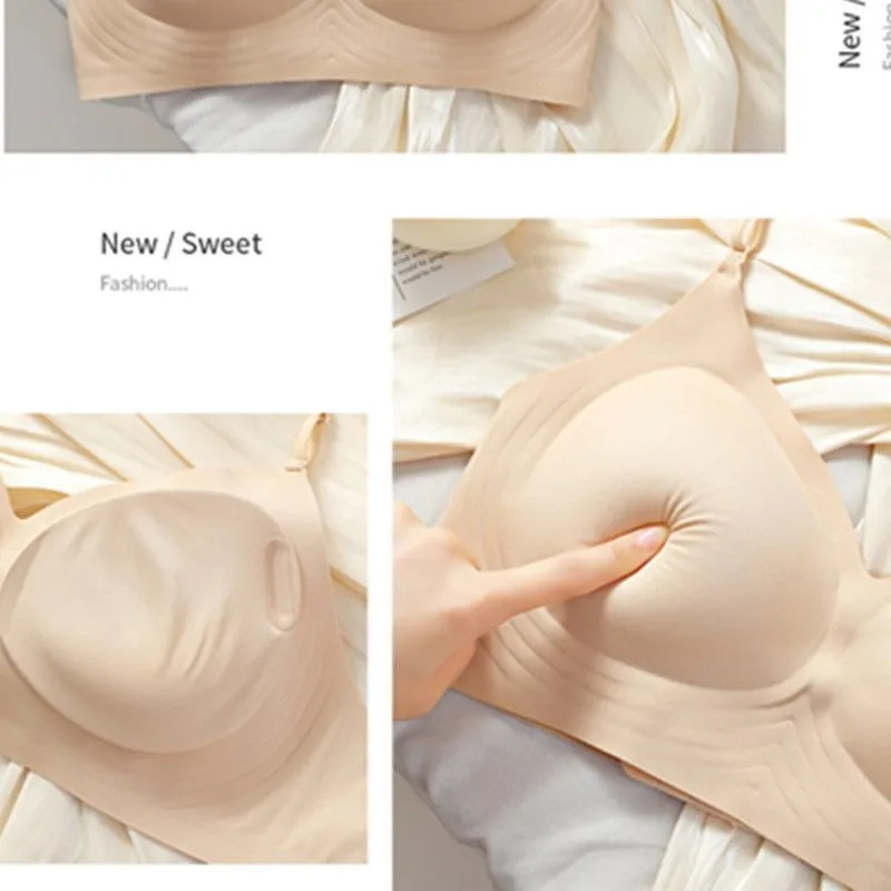 Women Halter Neck Push Up Bra 12cm Extra Thick Padded Seamless Invisible Nude Color Backless One Piece Lingerie for Small Bust B view 3