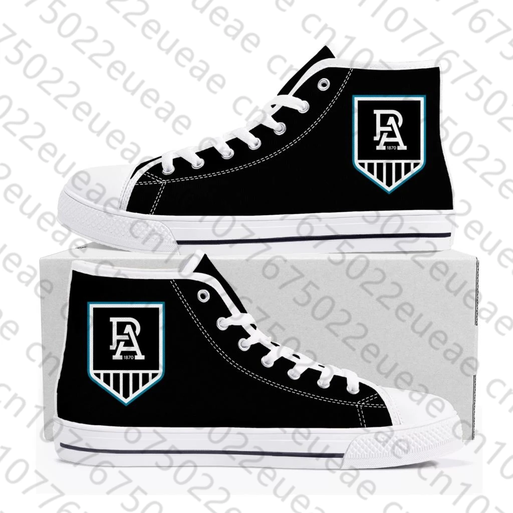 Port Adelaide Power Futebol Australiano High Top, Homens e Mulheres, Teenager Canvas Sneaker, Custom Made, DIY Shoe