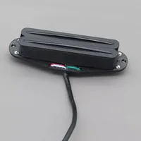 FLEOR Full Black Alnico 5 Hot Dual Rails Pickup Mini Humbucker Pickup 4 conductores para guitarra ST/SQ