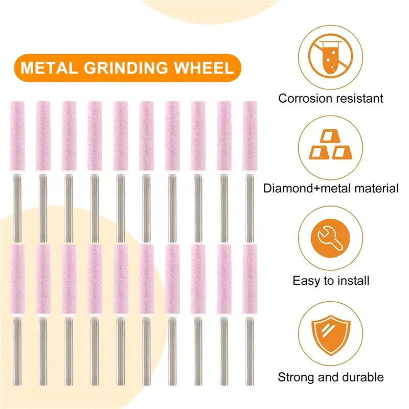 B03C-20 Pack Chainsaw Sharpener Grinding Stones Polishing Grinding Tool For Chainsaw Sharpener 3/16 Inch/ 4.8 Mm