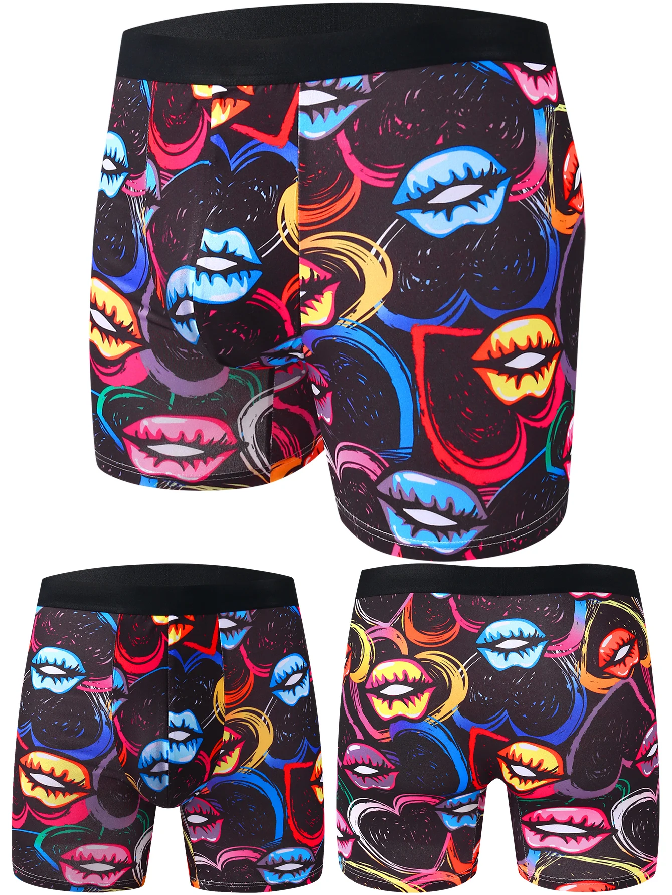 Мужские трусы-боксеры из 4 упаковок, повседневное спортивное мужское нижнее белье, стильные мужские трусы с рисунком граффити и рисунком, удлиненные штаны