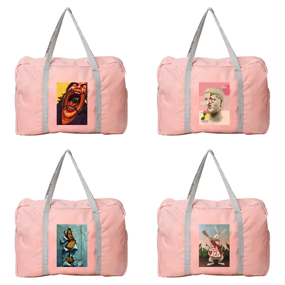 

Travel Handbag Spacious Durable Foldable Travel Duffel Bag Funny Pattern Printing Series Portable Clothing Storage