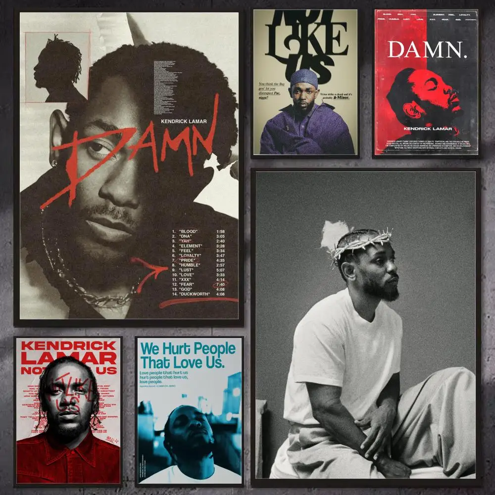 Singer-Kendrick Lamar Poster Wall Art Print, Aesthetic Room Decor, Modern Home Decor, Removable Print
