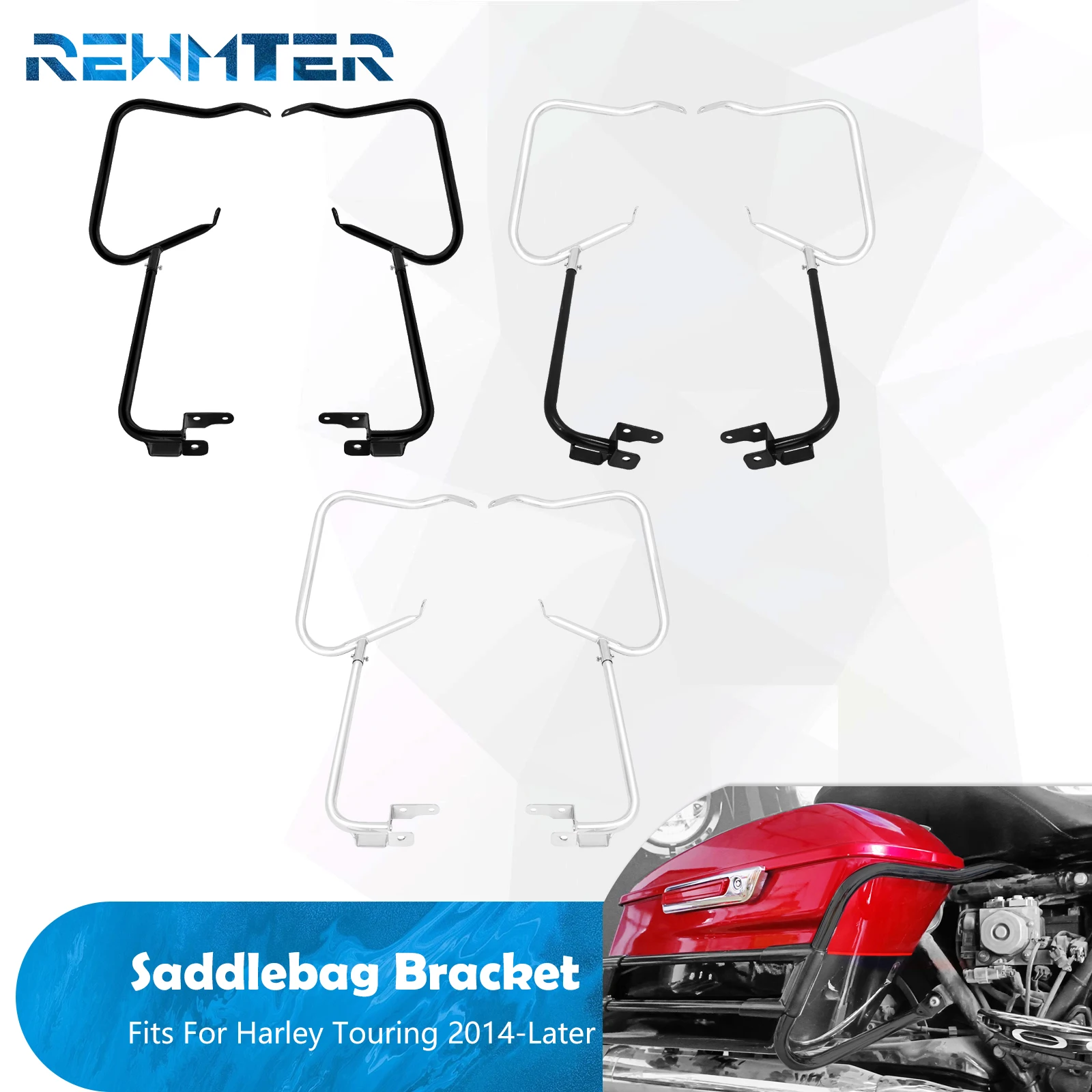 

Motorcycle Saddlebag Bracket Support Racks Kits Guard Crash Bars For Harley Touring Road Electra Street Glide FLHX 2014-Later