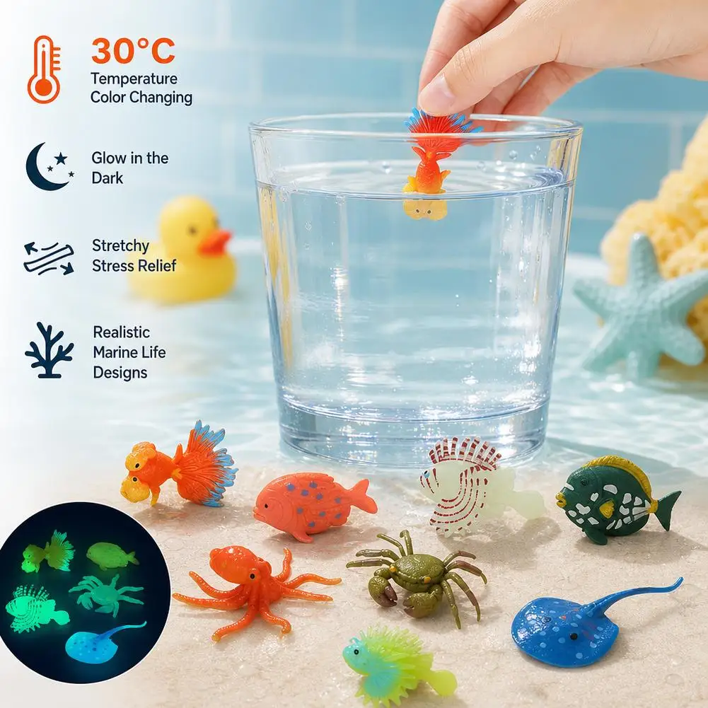 Transparent PET Fish Stickers Phone Luggage Water Cups Computer Office Stationery Decoration Waterproof Stickers