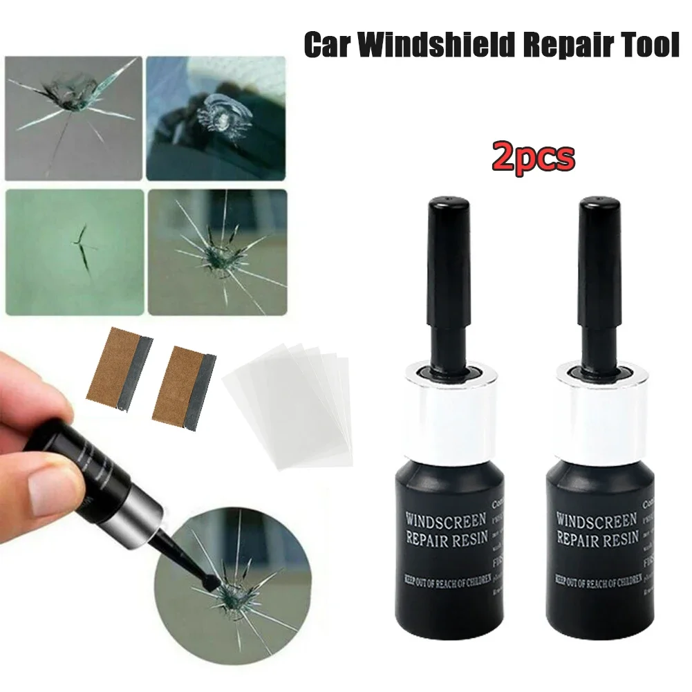 2pcs DIY Car Windshield Repair Kit for Glass Window Repair Tools Windscreen Glass Scratch Crack Restore Window Screen Repair Kit