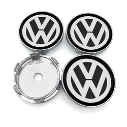 Tapa central de rueda con logotipo de 4 piezas, 56/60mm, insignia, emblema para Volkswagen, Polo, Passat B5, B6, B7, T4, T5, Golf 4, 5, 6, Tiguan, Jetta, Gol