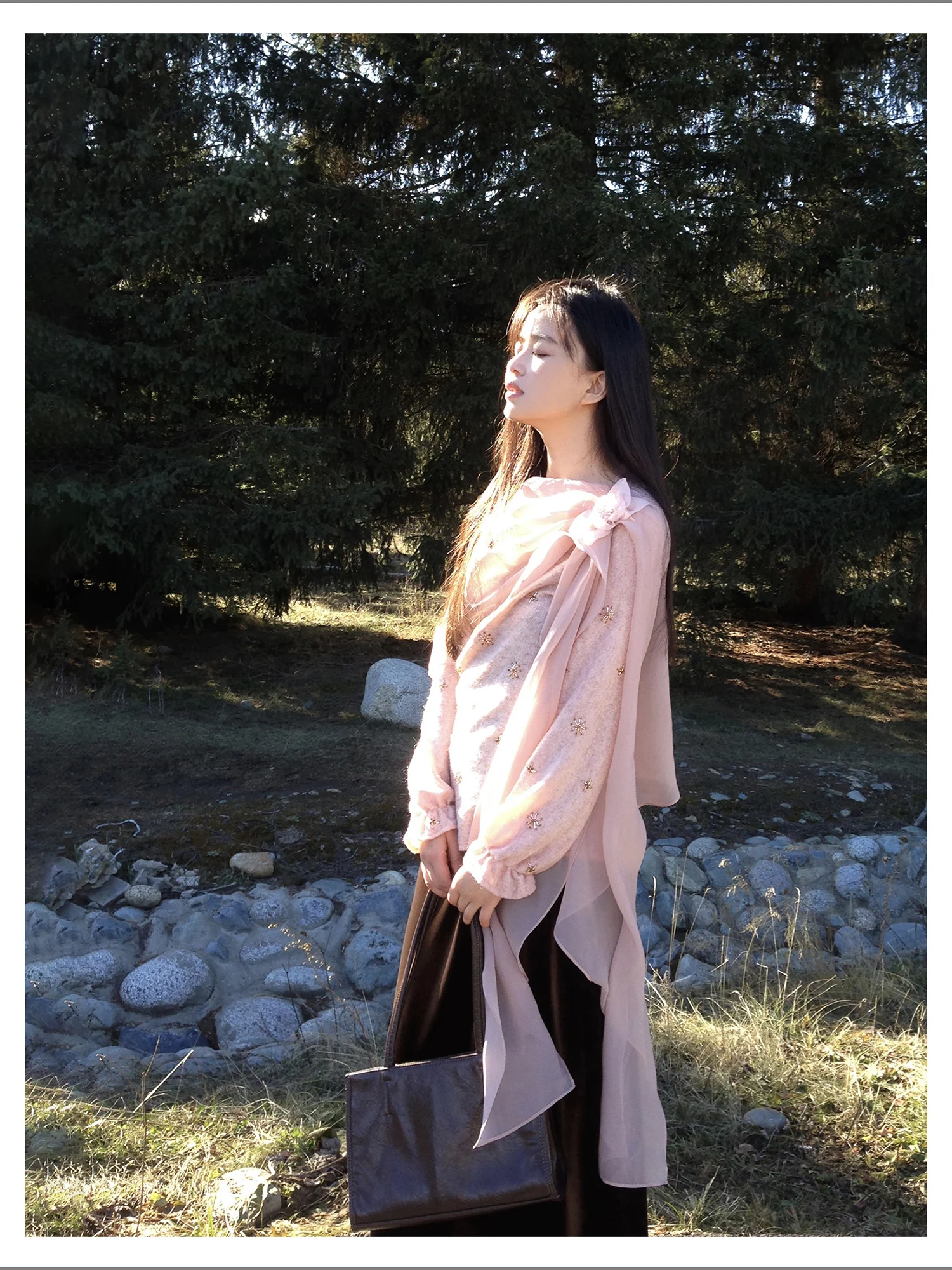 

Вечерний вязаный шерстяной топ с бисером и шелковым бархатом, универсальный, без бретелек, с цветочным узором, женская мода, осень 2025