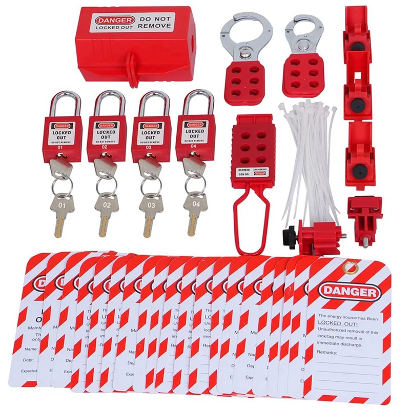 Big Easy Lockout Kit Lockout Tagout Kit Clamps And Universal Multi-Pole Circuit Breaker Locks, Security Padlocks, Plug Locks