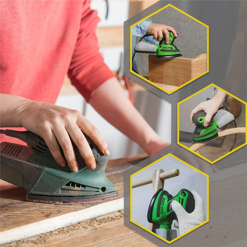 

B08B-Mouse Sanding Pads 60 Pack,Mouse Sander Sandpaper Assortment, 12 Hole Hook And Loop Detail Sander Pads