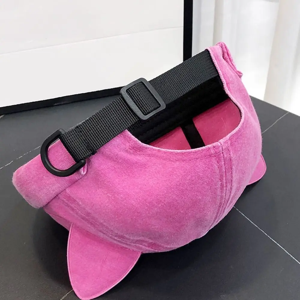 

Foldable Cute Cat Ears Brimless Hat Sweet Adjustable Bucket Cap Breathable Washed Old Basin Hat Unisex