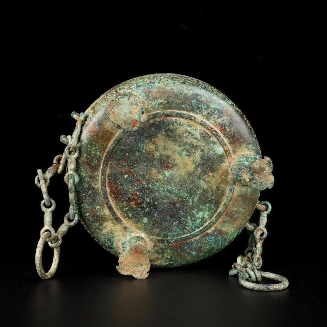 a rare treasure from an old collection, ornament made of pure copper with ancient-style decoration