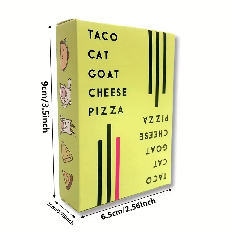 1pc Taco Cat Goat Cheese Pizza Card Game Tabletop Interactive Game Fun Family Gathering Card Game,Party Board Game