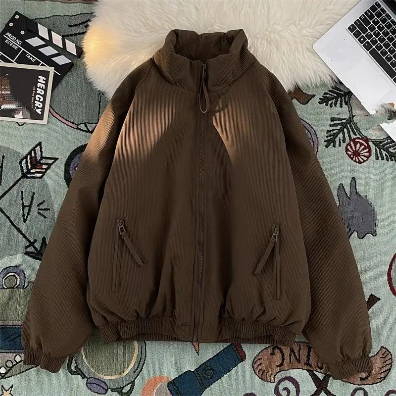 Hong Style Retro Fashion Couple Jacket Winter Thick Student Loose Japanese Warm Jacket Youth Jacket Comfortable Versatile