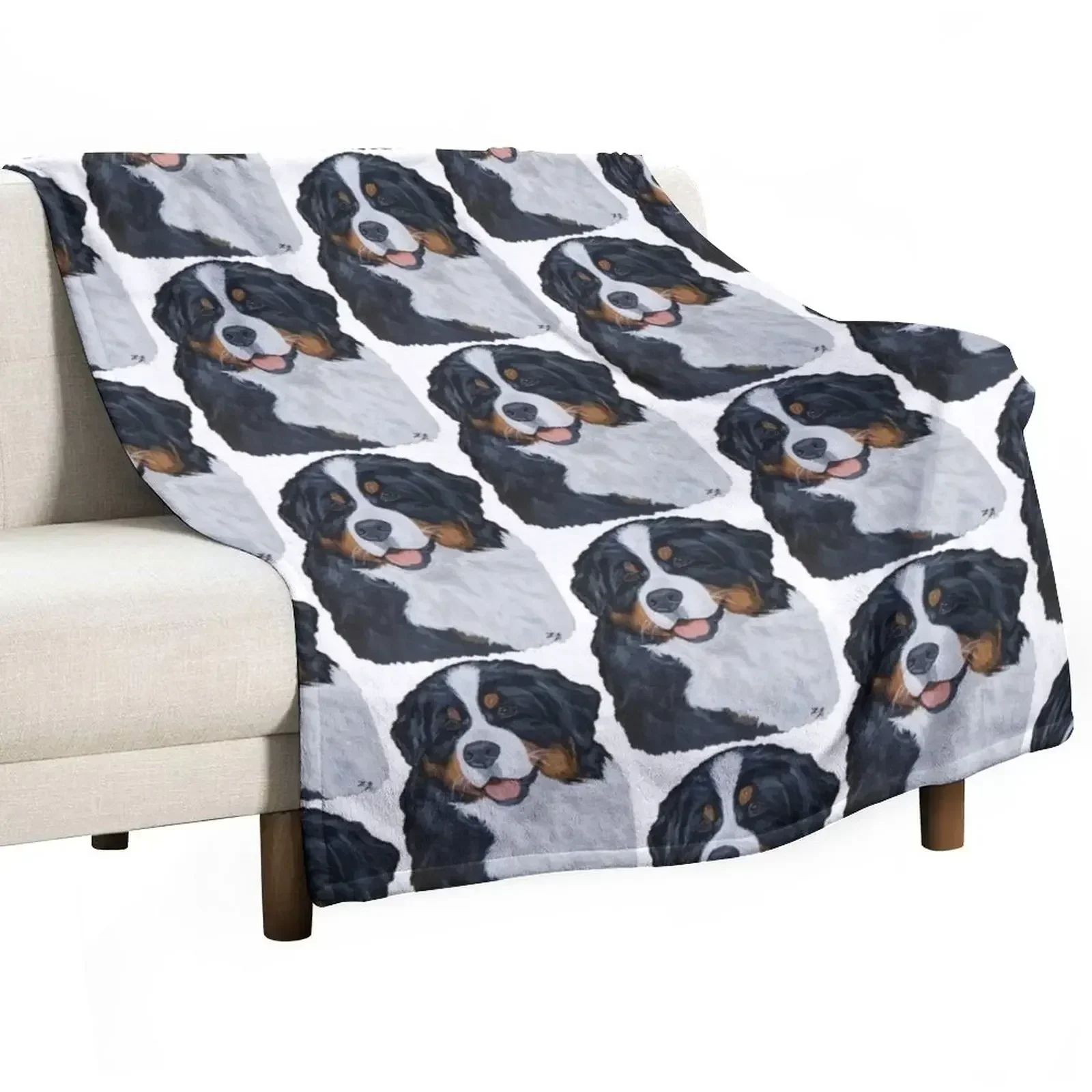 

Lavish Bernese Mountain Dog Portrait Throw Blanket Luxury St sofa bed Furrys Sleeping Bag Blankets