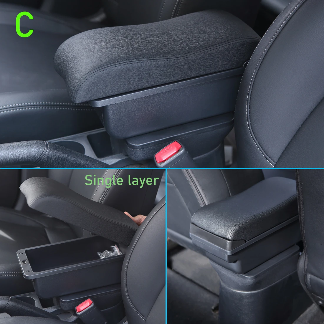 Podłokietnik Ford Focus 2 Do Ford Focus 2 Mk2 Podłokietnik samochodowy 2005-2011 Schowek Dedykowane szczegóły wnętrza Akcesoria samochodowe — zdjęcie 6